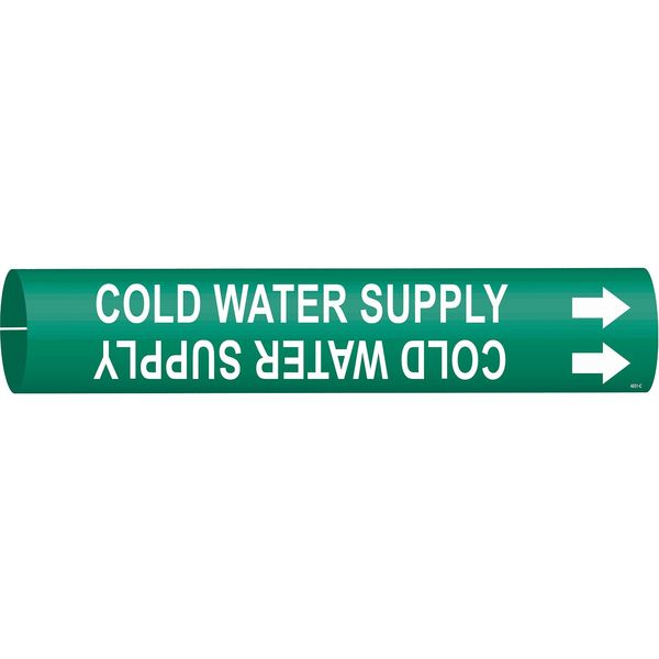 Pipe Mrkr, Cold Water Supply, 2-1/2to3-7/8