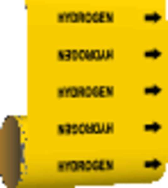 Pipe Marker, Hydrogen, Yellow, 15584