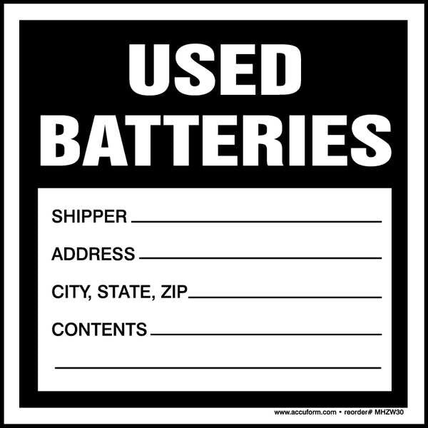 Hazardous Waste Label, White/Black, PK250