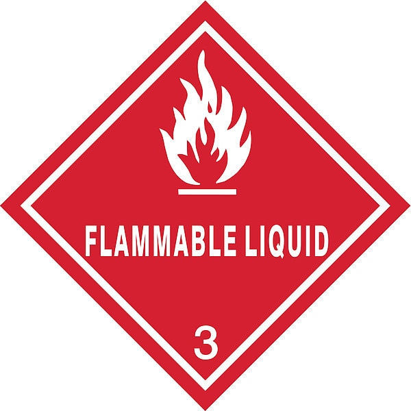 DOT Label, 4 In. H, Flammable Liquid, PK250