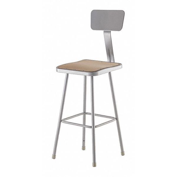 Square Stool with Backrest, Height 30