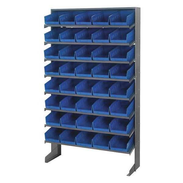 Steel Pick Rack, 36 in W x 60 in H x 12 in D, 8 Shelves, Blue