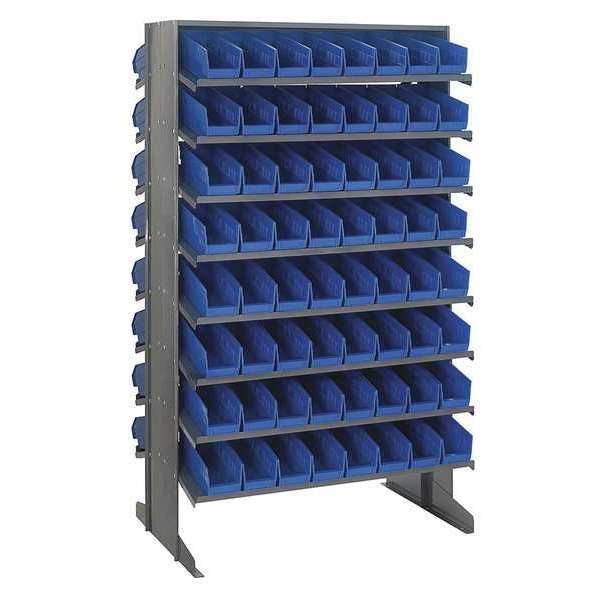 Steel Pick Rack, 36 in W x 60 in H x 24 in D, 16 Shelves, Blue