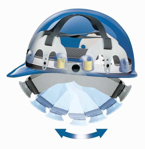 Front Brim Hard Hat, Type 1, Class E, Ratchet (8-Point), Red