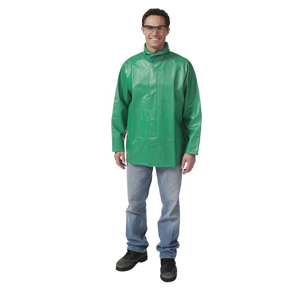 Safetyflex Chemical Splash Jacket, PVC, Green, M