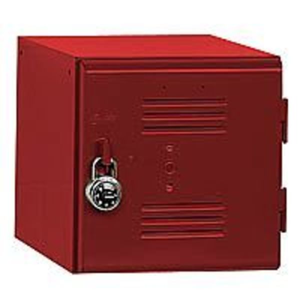 Box Locker, 12 in W, 12 in D, 12 in H, (1) Tier, (1) Wide, Cherry Red