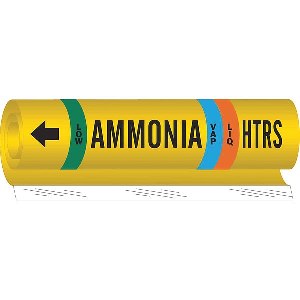 Ammonia Pipe Marker, HTRS, 3/4 to 2-1/2In