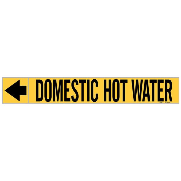 Pipe Marker, Domestic Hot Water, 1 In.H