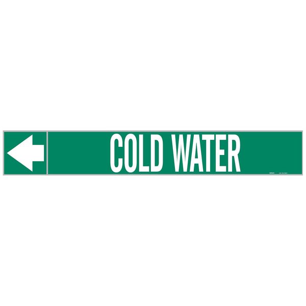 Pipe Marker, Cold Water, 1 In.H