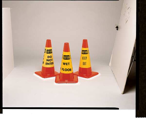 Traffic Cone Collar, Aluminum and Plastic, 10 1/2 in H, Yellow
