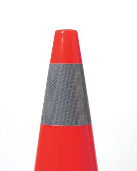 Traffic Cone Collar, Waterproof Cloth Vinyl, 10 1/2 in H, Yellow