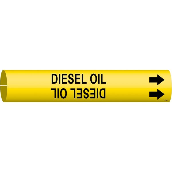 Pipe Marker, Diesel Oil, Y, 1-1/2to2-3/8 In