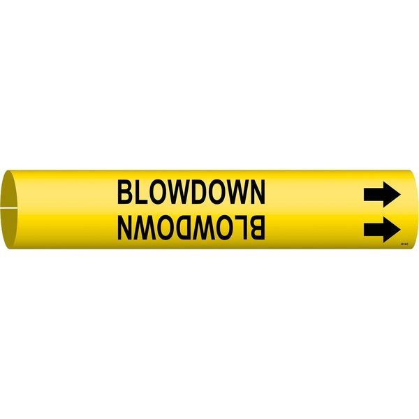 Pipe Marker, Blowdown, Yellow, 4 to 6 In