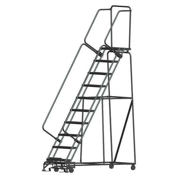 133 in H Steel Rolling Ladder, 10 Steps