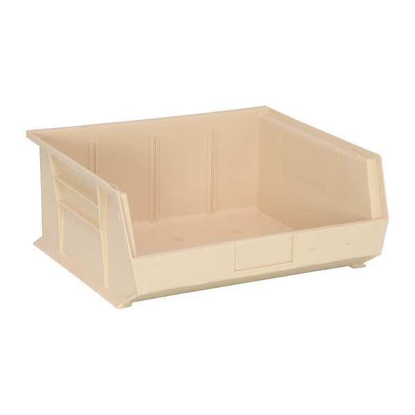 Hang & Stack Storage Bin, Ivory, Polypropylene, 14 3/4 in L x 16 1/2 in W x 7 in H