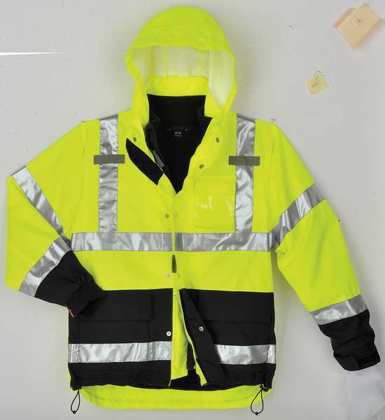 Icon Rain Jacket, Class 3, Type P, Ylw/Green, S