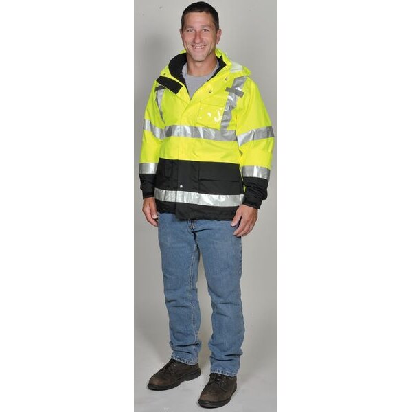 Icon Rain Jacket, Class 3, Type P, Ylw/Green, M