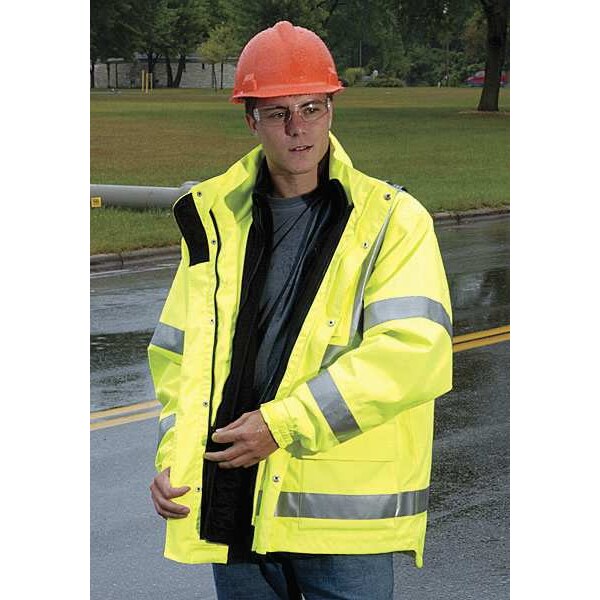 Icon Rain Jacket, Class 3, Type P, Ylw/Green, M