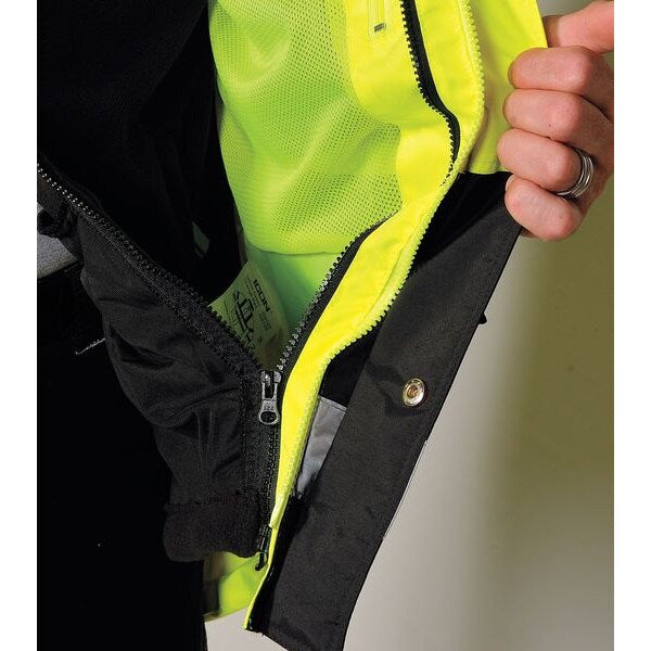 Icon Rain Jacket, Class 3, Type P, Ylw/Green, M