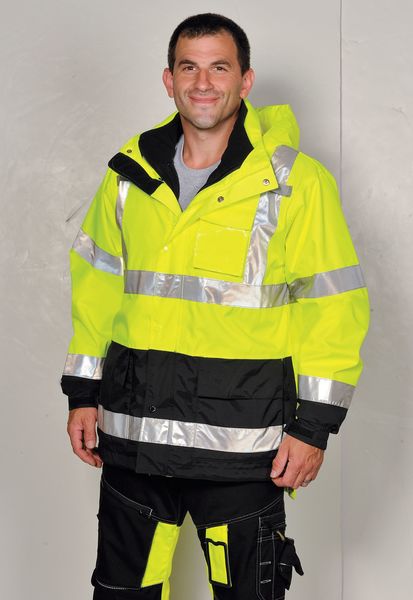Icon Rain Jacket, Class 3, Type P, Ylw/Green, 3XL