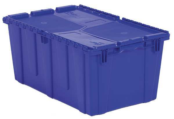 Blue Attached Lid Container, Plastic