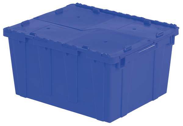 Blue Attached Lid Container, Plastic