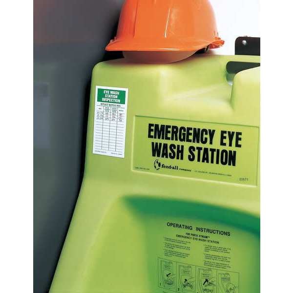 Eye Wash Sta Inspection Tag, Foil, PK25