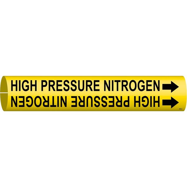 Pipe Marker, High Pressure Nitrogen, Yel, 4195-A