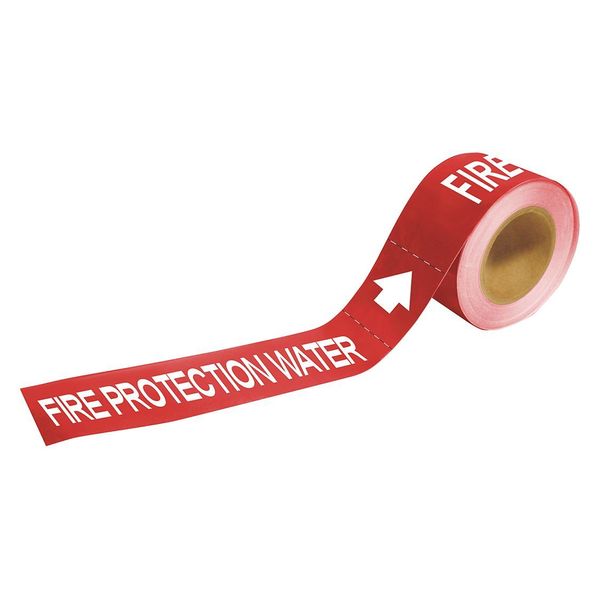 Pipe Marker, Fire Protection Water, 2 In.H