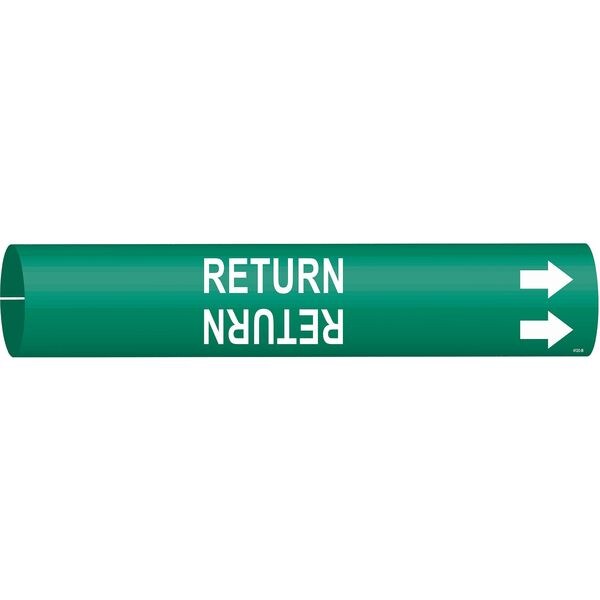 Pipe Marker, Return, Grn, 1-1/2 to 2-3/8 In