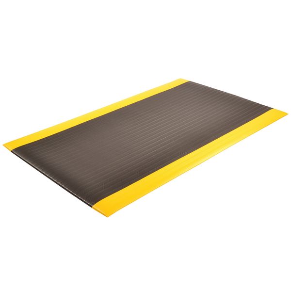 Antifatigue Runner, Black/Yellow, 60 ft. L x 3 ft. W, PVC Closed Cell Foam, 3/8