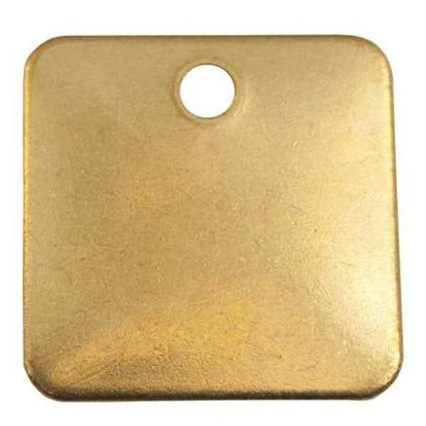 Blk Tag, 1-1/2 x 1-1/2 In, Brs, Sq, PK25