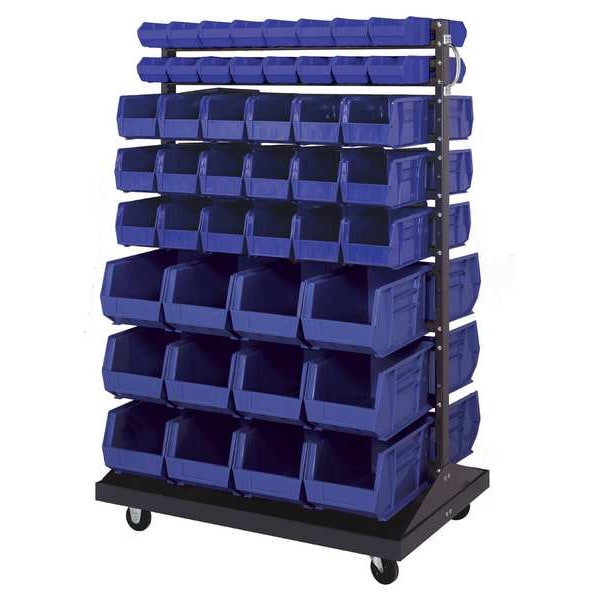 Steel Bin Rail Floor Rack, 36 in W x 20 in D x 54 in H, Yellow