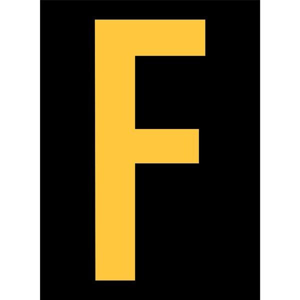 Reflective Letter Label, F, 2-1/2in H, PK25