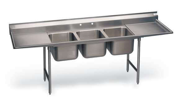 31 in W x 74 in L x 42 in H, Floor Mount, 18 ga. 304 Stainless Steel