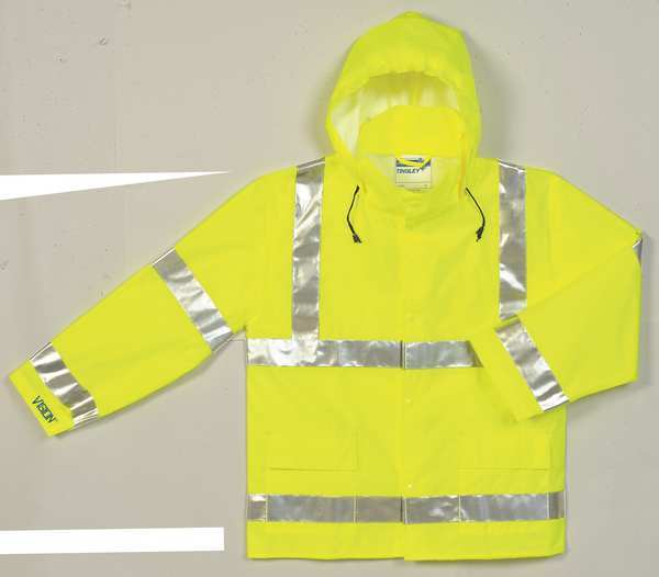 Vision Rain Jacket, Class 3, Type P, Ylw/Green, L