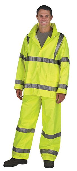 Vision Rain Jacket, Class 3, Type P, Ylw/Green, S