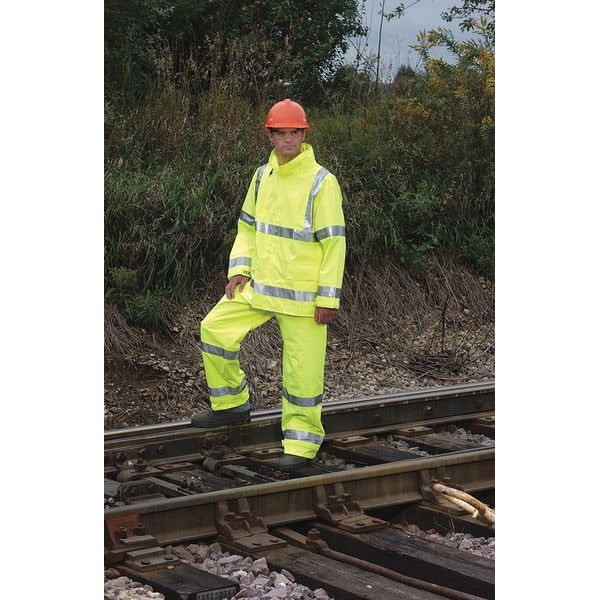 Vision Rain Jacket, Class 3, Type P, Ylw/Green, 2XL