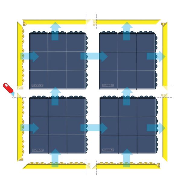 Interlocking Mat Edging Nitrile Rubber 3 ft 2 in 3/4 in