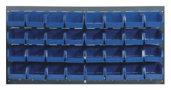 Steel Louvered Panel, 36 in W x 1/4 in D x 20 in H, Gray