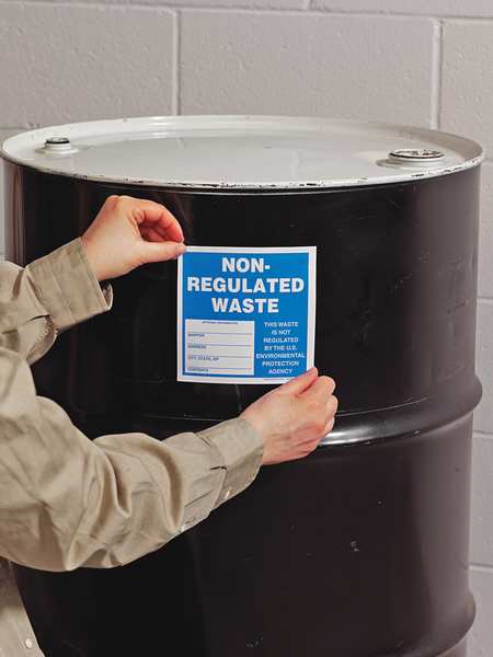 Haz Waste Label, Non-Regulated Waste, 6x6 in, Self-Lam, 25/PK