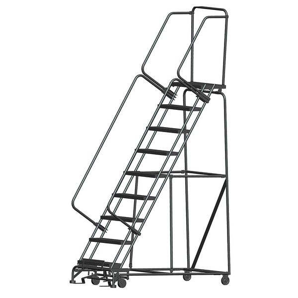 123 in H Steel Rolling Ladder, 9 Steps