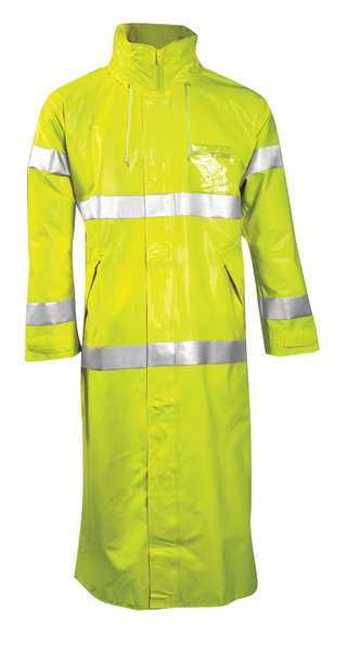 ComfortBrite Flame Resistant Rain Coat, Yellow/Green, S