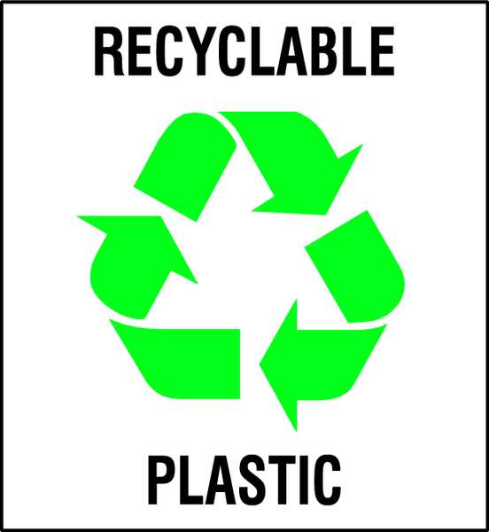Recycling Label, 10 In. H, 10 In. W, PK5, 20640LFLS