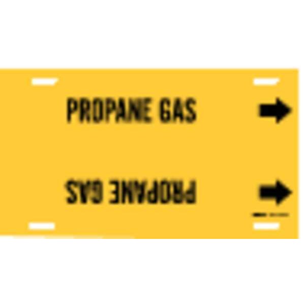 Pipe Marker, Propane Gas, Yel, 6 to7-7/8 In