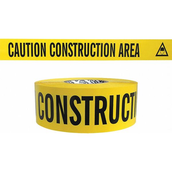 Barricade Tape, Yellow/Red, 500 ft x 3 In