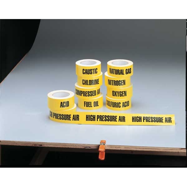 Pipe Marker, Chlorine, Yellow, 2X90FT CHORINE