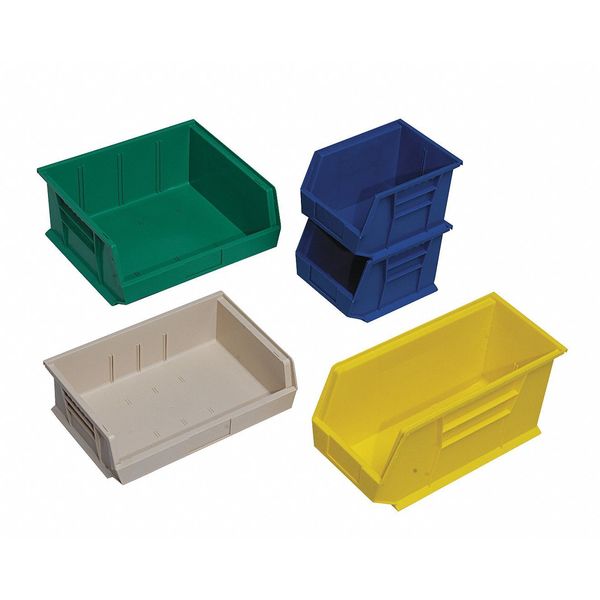 Hang & Stack Storage Bin, Ivory, Polypropylene, 10 7/8 in L x 4 1/8 in W x 4 in H