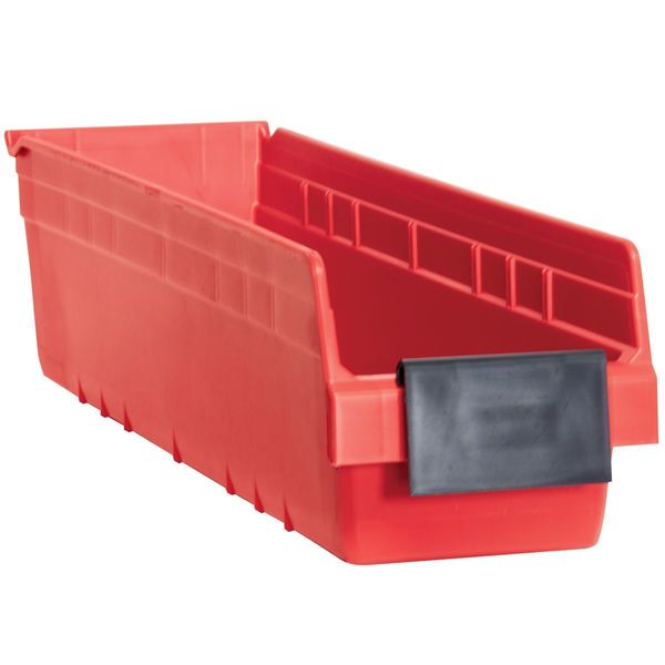Black Plastic Label Holder, 4 in L, 2 1/4 in W, 24 PK