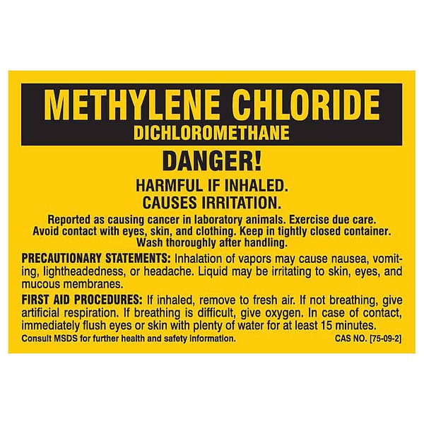 Chemical Label, Polyester, 2 In. H, PK25